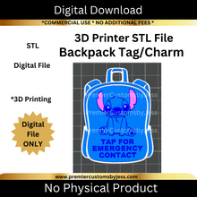 Load image into Gallery viewer, DIGITAL (STL & 3MF Files): Backpack Tag - NFC Sticker NOT Included