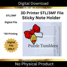 Load image into Gallery viewer, DIGITAL (STL & 3MF Files): Pencil Apple Bow Sticky Note Holder