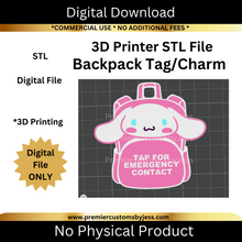 Load image into Gallery viewer, DIGITAL (STL & 3MF Files): Cinnamon Backpack Tag - NFC Sticker NOT Included
