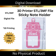 Load image into Gallery viewer, DIGITAL (STL & 3MF Files): Drink Sticky Note Holder