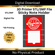 Load image into Gallery viewer, DIGITAL (STL & 3MF Files): Certified @ss _hole - Themed Sticky Note Holder