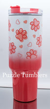 Load image into Gallery viewer, PAWS & HEARTS CORAL OMBRE SHIMMER - 40OZ GENERIC CUSTOM TUMBLER - READY TO SHIP