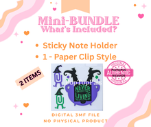 Load image into Gallery viewer, DIGITAL (STL & 3MF Files): Halloween Witch Cauldron - Themed Sticky Note Holder