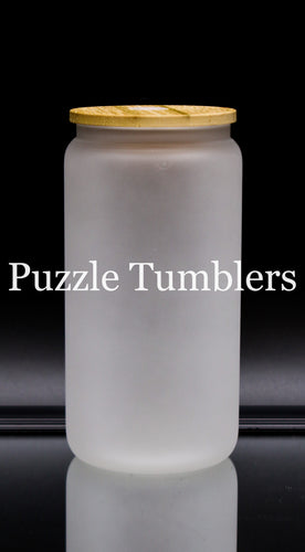 12OZ SUMBLIMATION FROSTED GLASS TUMBLER WITH BAMBOO LID