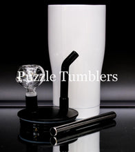 Load image into Gallery viewer, NEW 20OZ CURVE (COLD SMOKE / WATER PIPE) WITH TWIST LID SUBLIMATION TUMBLER - WHITE