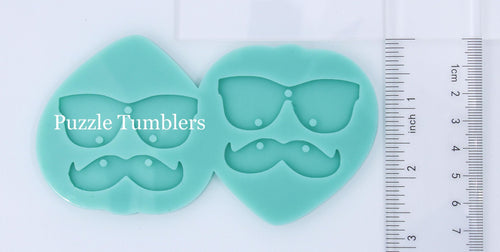 CUSTOM MOLD: Custom Glasses & Mustache Earring Mold *May have a 14 Day Shipping Delay (B12)