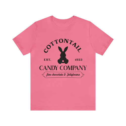 Unisex Jersey Short Sleeve Tee - Cotton Tail Candy Company - Easter T-Shirt - Bunny T-shirt (Will Ship in 7-10 Business Days) DTG Design