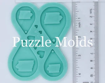 CUSTOM MOLD:  'DOUBLE PUERTO RICO EARRINGS' Mold *May have a 14 Day Shipping Delay (D12)