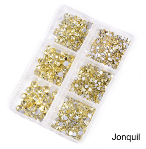 NEW Jonquil 1200 Piece Variety Rhinestones AB/Clear Glass Crystal Stones (NON-Hot Fix) SS6-20