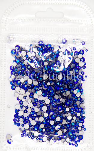 NEW Light Sapphire 1000 Piece Variety Rhinestones AB/Clear Glass Crystal Stones (NON-Hot Fix) SS6-12