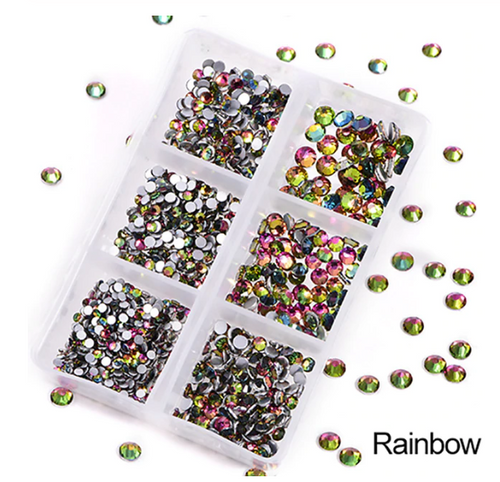 NEW Rainbow 1200 Piece Variety Rhinestones AB/Clear Glass Crystal Stones (NON-Hot Fix) SS6-20