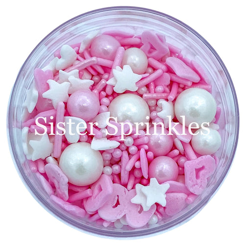 PREMIUM PINK & WHITE MIX WITH HEARTS/STARS SPRINKLES 2OZ BAG