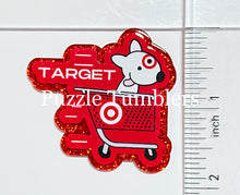 Load image into Gallery viewer, Acrylic Flat Back: Dog in Red Shopping Cart