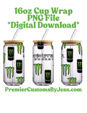 Load image into Gallery viewer, DIGITAL DOWNLOAD -10 File BUNDLE Energy Drink Soda Glass Can Wrap PNG File *NO Physical Product