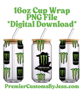 Load image into Gallery viewer, DIGITAL DOWNLOAD -10 File BUNDLE Energy Drink Soda Glass Can Wrap PNG File *NO Physical Product
