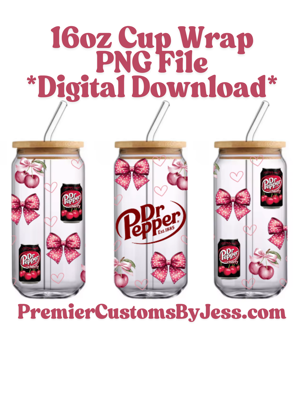 DIGITAL DOWNLOAD - 16oz Soda Glass Can Wrap PNG File *NO Physical Product