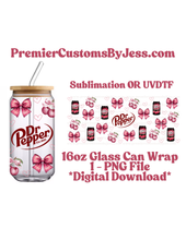 Load image into Gallery viewer, DIGITAL DOWNLOAD - 16oz Soda Glass Can Wrap PNG File *NO Physical Product