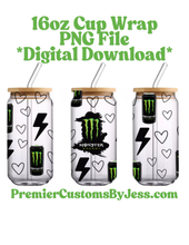 Load image into Gallery viewer, DIGITAL DOWNLOAD -10 File BUNDLE Energy Drink Soda Glass Can Wrap PNG File *NO Physical Product