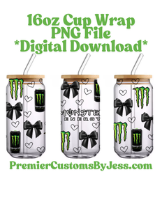 DIGITAL DOWNLOAD -10 File BUNDLE Energy Drink Soda Glass Can Wrap PNG File *NO Physical Product