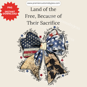DIGITAL DOWNLOAD - Coquette American PNG, Honor the Brave PNG, Memorial Day Coquette Bow Png