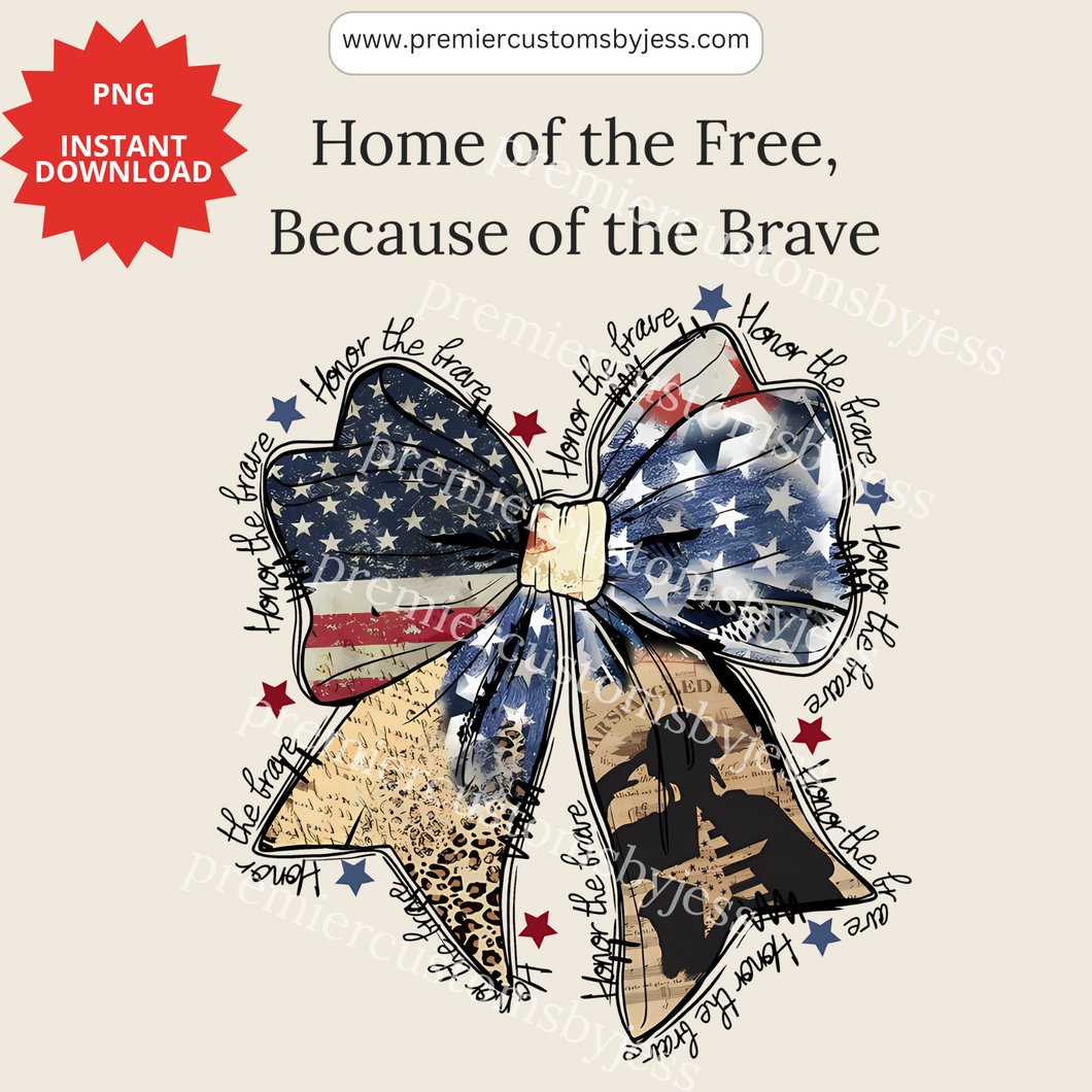 DIGITAL DOWNLOAD - Coquette American PNG, Honor the Brave PNG, Memorial Day Coquette Bow Png