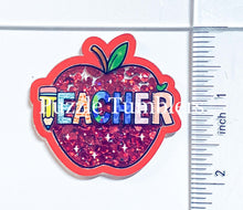 Load image into Gallery viewer, Acrylic Flat Back Shakers: Teacher Apple (SH #10)