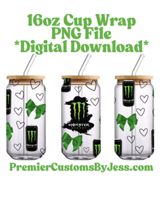 DIGITAL DOWNLOAD -10 File BUNDLE Energy Drink Soda Glass Can Wrap PNG File *NO Physical Product