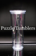 Load image into Gallery viewer, 20OZ DOUBLE WALLED PLASTIC ACRYLIC SNOW GLOBE TUMBLER WITH HOLE &amp; TWIST LID, STRAW &amp; PLUG