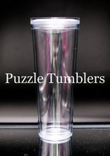 Load image into Gallery viewer, 20OZ DOUBLE WALLED PLASTIC ACRYLIC SNOW GLOBE TUMBLER WITH HOLE &amp; TWIST LID, STRAW &amp; PLUG