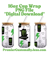 Load image into Gallery viewer, DIGITAL DOWNLOAD -10 File BUNDLE Energy Drink Soda Glass Can Wrap PNG File *NO Physical Product