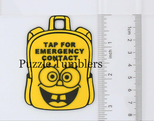 Character: Emergency Contact Backpack Tag with NFC Chip – 3D Printed Safety Tag (Will Ship in 5-12 days)
