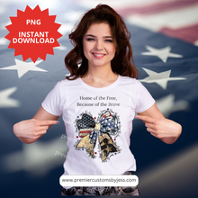 Load image into Gallery viewer, DIGITAL DOWNLOAD - Coquette American PNG, Honor the Brave PNG, Memorial Day Coquette Bow Png