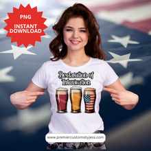 Load image into Gallery viewer, DIGITAL DOWNLOAD - &quot;Declaration of Intoxication&quot; Red White and Brew Funny Beer PNG
