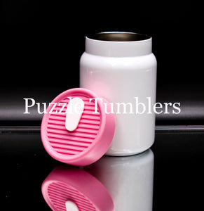16OZ SUBLIMATION MASON JAR WITH PINK SILICONE LID (PINK)