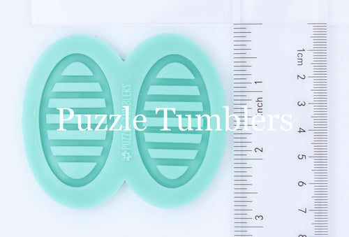 CUSTOM MOLD: OVAL STRIPE EARRING *May have a 7-10 Day Shipping Delay (E88)