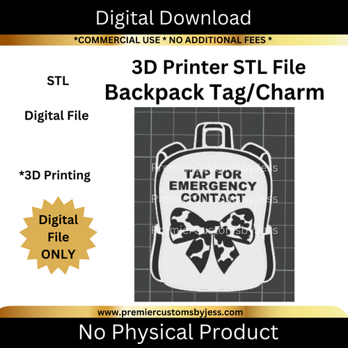 DIGITAL (STL & 3MF Files): Backpack Tag - NFC Sticker NOT Included