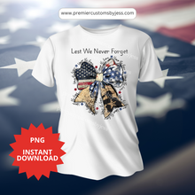 Load image into Gallery viewer, DIGITAL DOWNLOAD - Coquette American PNG, Honor the Brave PNG, Memorial Day Coquette Bow Png
