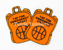 Load image into Gallery viewer, Basketball: Emergency Contact Backpack Tag with NFC Chip – 3D Printed Safety Tag (Will Ship in 5-12 days)