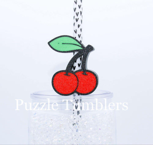 3D Printed Cherry Straw Topper - 40oz Straw = 10mm
