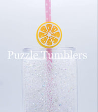 Load image into Gallery viewer, 3D Printed Lemon Slice Straw Topper - 40oz Straw = 10mm