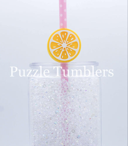 3D Printed Lemon Slice Straw Topper - 40oz Straw = 10mm
