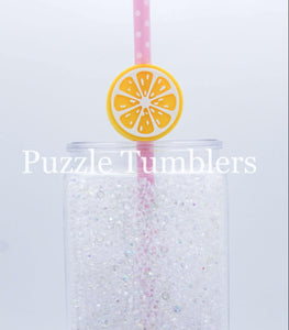 3D Printed Lemon Slice Straw Topper - 40oz Straw = 10mm