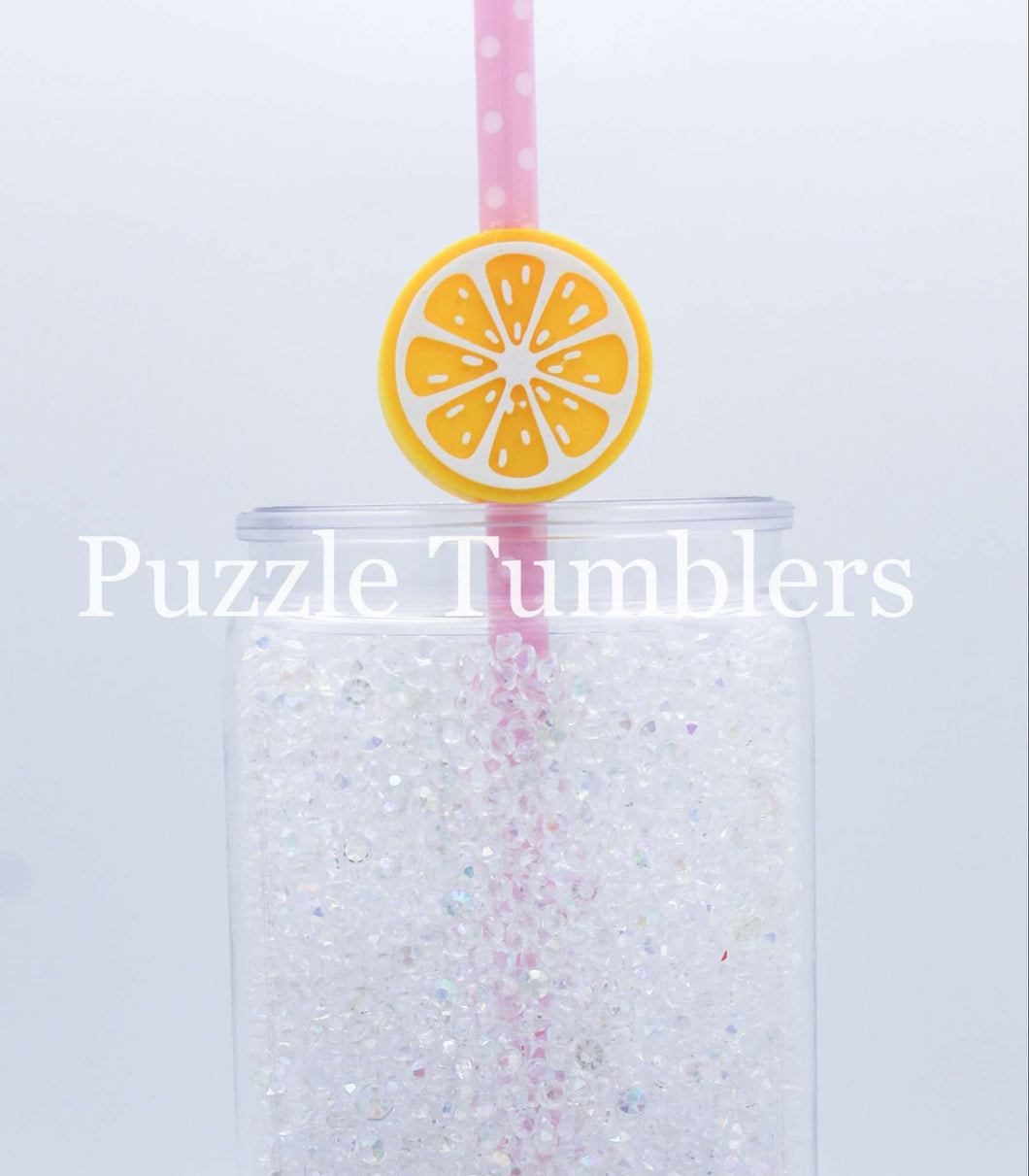 3D Printed Lemon Slice Straw Topper - 40oz Straw = 10mm