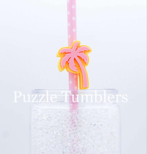 3D Printed Palm Tree Straw Topper - 20oz Straw  = 8mm