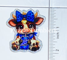 Load image into Gallery viewer, Acrylic Flat Back: Highland Cow Blue Soda