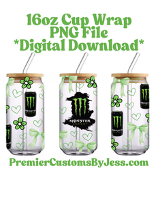 DIGITAL DOWNLOAD -10 File BUNDLE Energy Drink Soda Glass Can Wrap PNG File *NO Physical Product