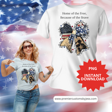 Load image into Gallery viewer, DIGITAL DOWNLOAD - Coquette American PNG, Honor the Brave PNG, Memorial Day Coquette Bow Png