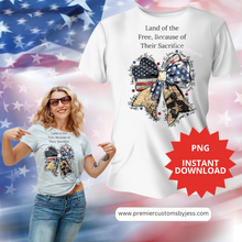 Load image into Gallery viewer, DIGITAL DOWNLOAD - Coquette American PNG, Honor the Brave PNG, Memorial Day Coquette Bow Png