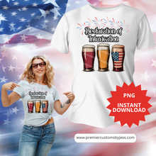 Load image into Gallery viewer, DIGITAL DOWNLOAD - &quot;Declaration of Intoxication&quot; Red White and Brew Fireworks Funny Beer PNG