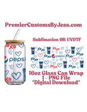 Load image into Gallery viewer, DIGITAL DOWNLOAD - 16oz Soda Glass Can Wrap PNG File *NO Physical Product